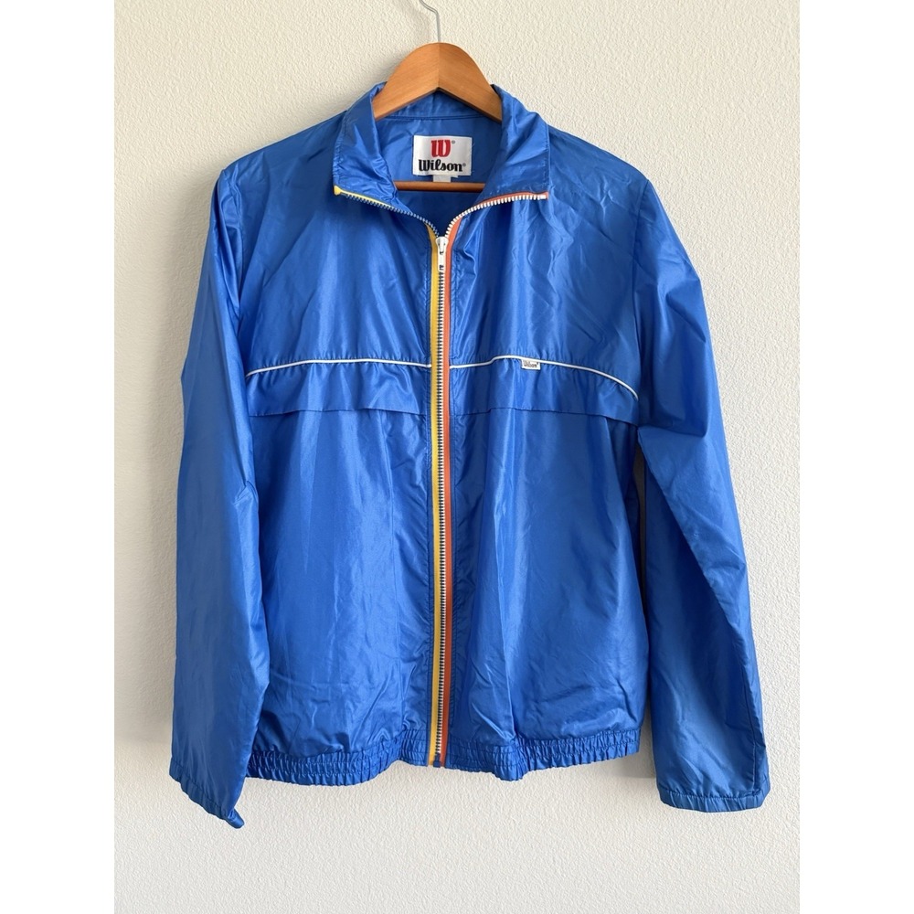 Vintage Wilson Windbreaker Men's Large Sporty Athletic Tennis Prep Colorful